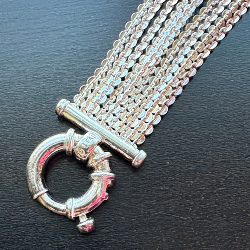 Elegant Silver Multi-Strand Bracelet - Picture 2 of 2